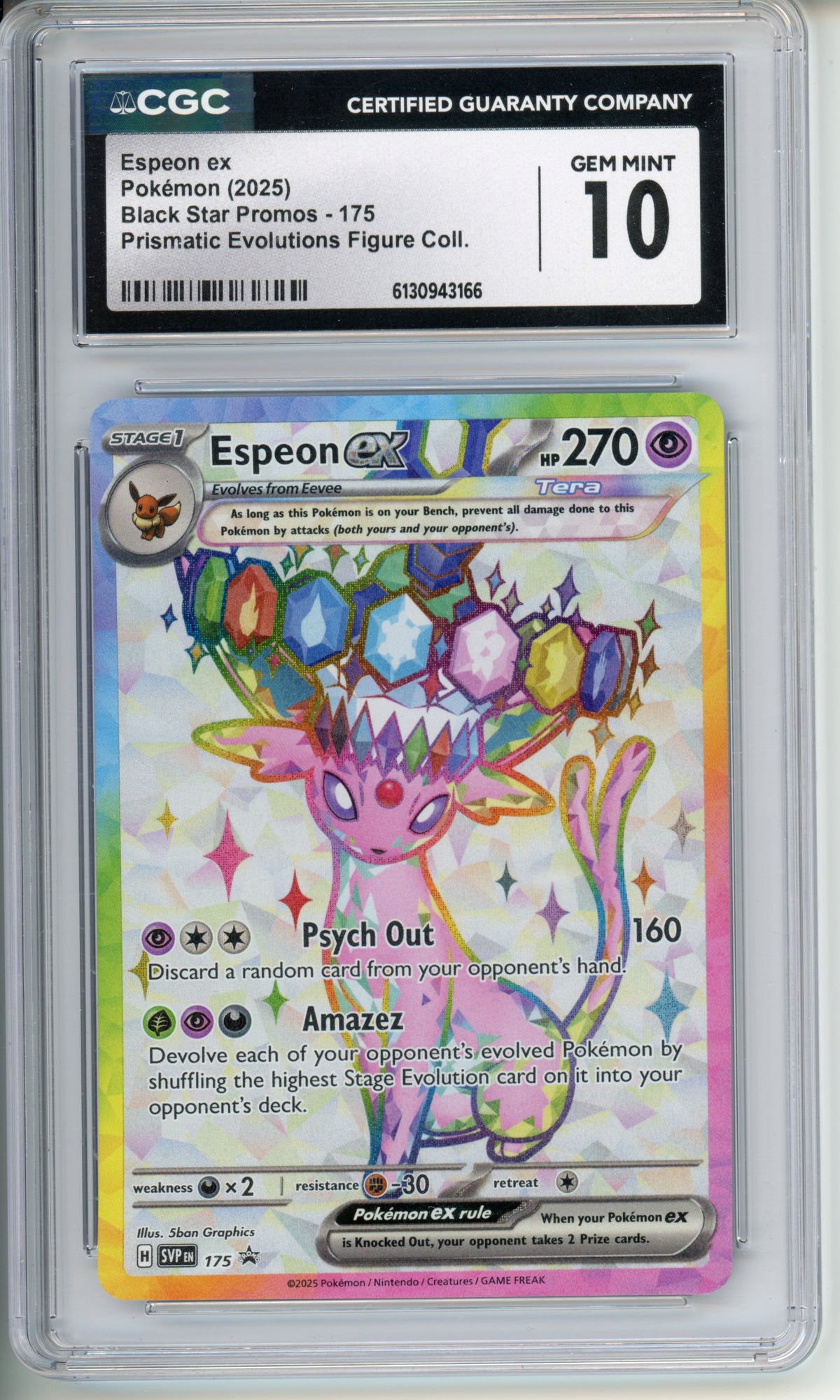 Pokemon Graded: Espeon Ex Black Star Promos- 175 CGC 10