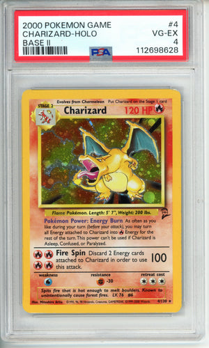 Pokemon Graded: Charizard Holo Base Set 2 2000 PSA 4