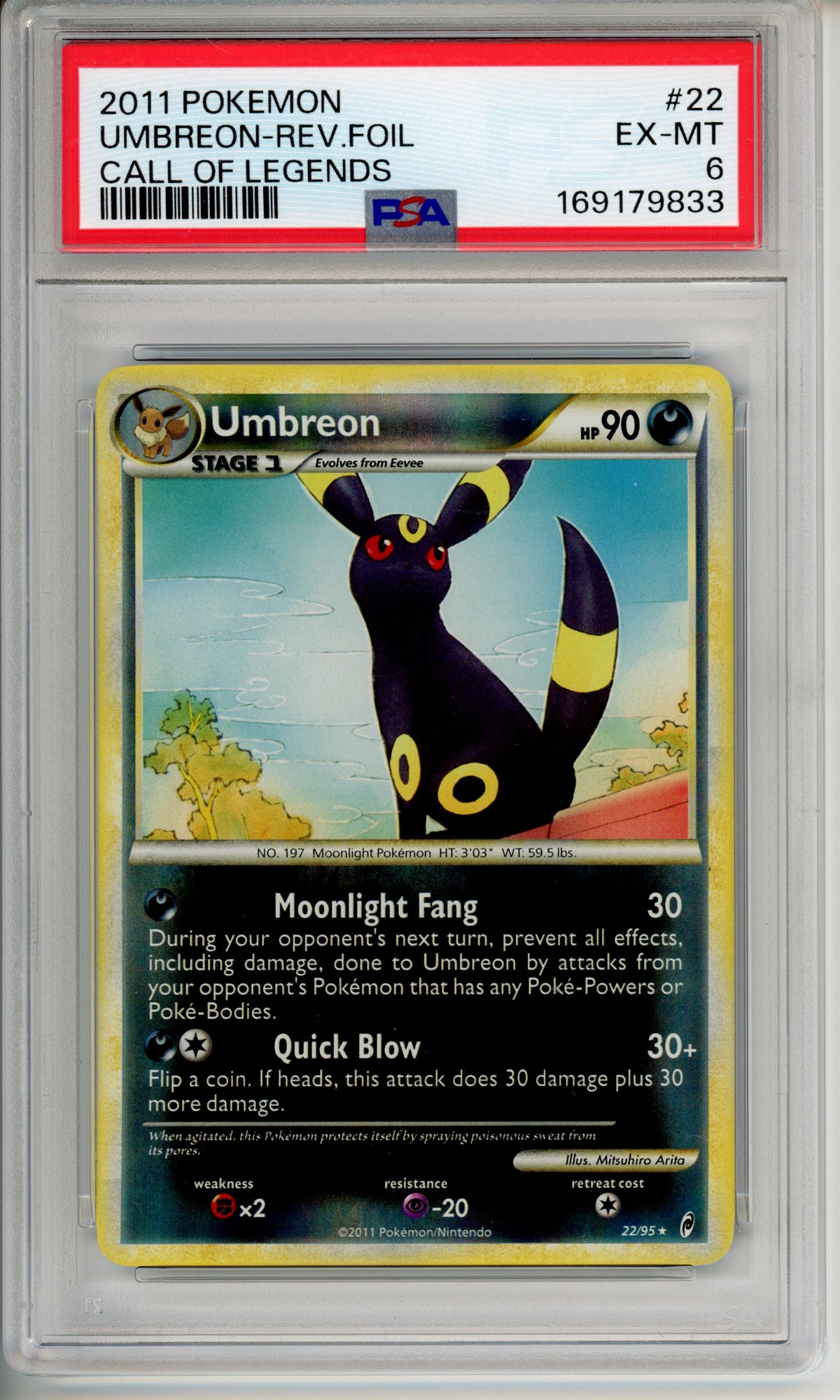 Pokemmon Graded: Umbreon Rev. Foil #22 PSA 6