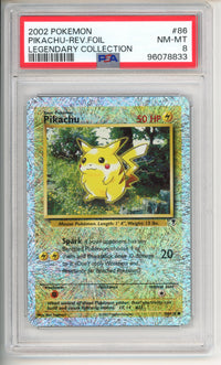 Pokemon Graded: Pikachu- Rev. Foil Legendary Collection #86 PSA 8
