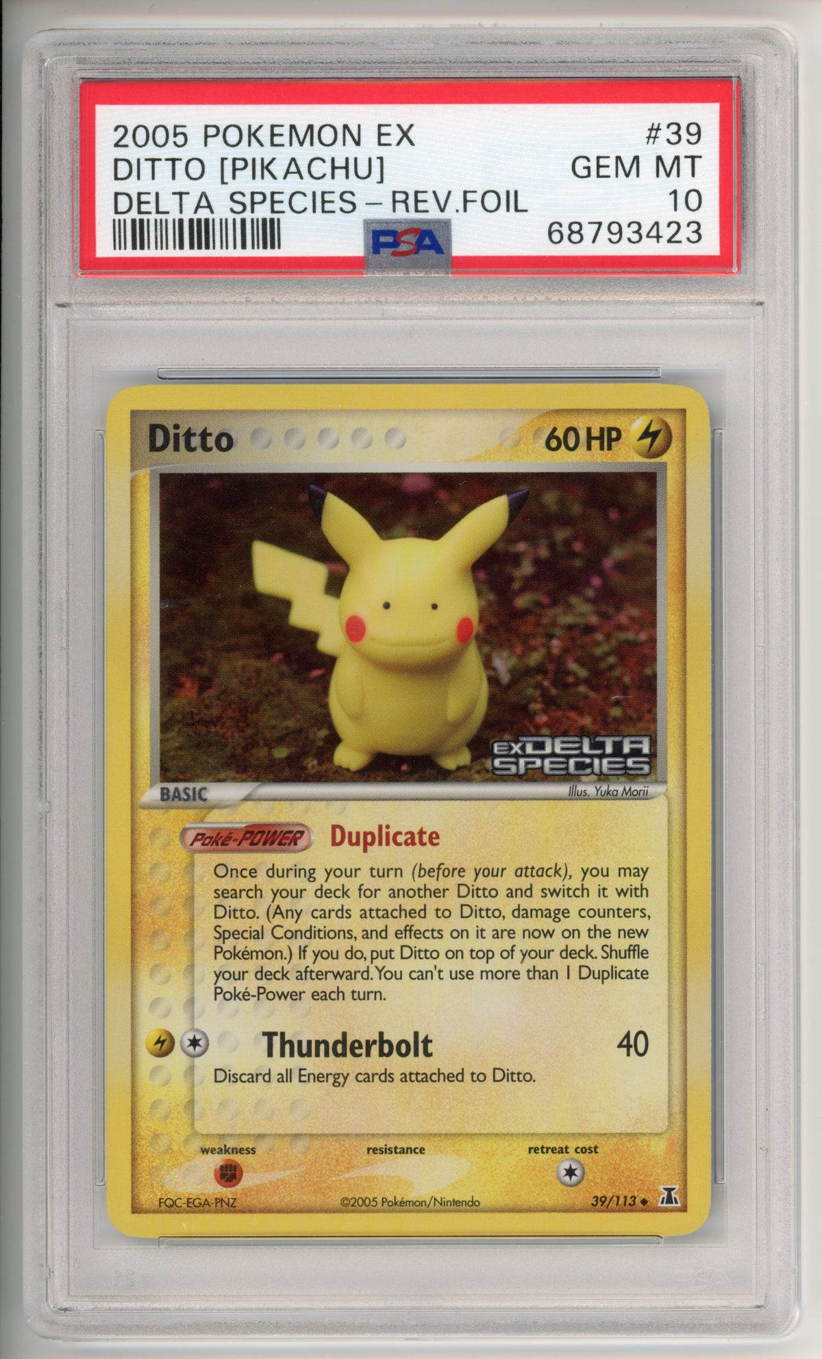 Pokemon Graded: Ditto (Pikachu) Rev. Foil Delta Species PSA 10
