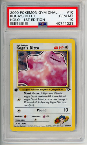 Pokemon Graded: Koga's Ditto 1st Ed. Holo Gym Challenge PSA 10