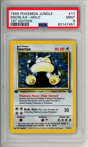 Pokemon Graded: Snorlax 1st Ed. Jungle Holo PSA 9