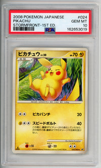 Pokemon Graded: JP Pikachu Stormfront 1st Ed PSA 10