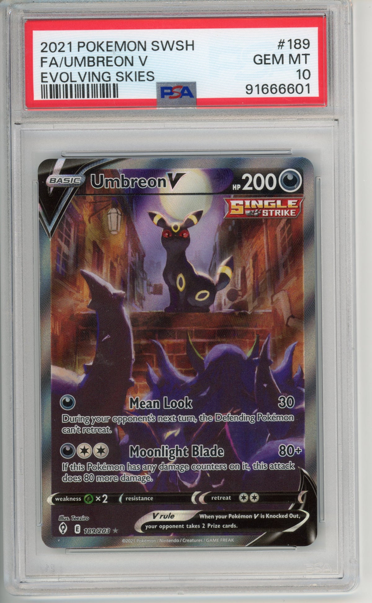 Pokemon Graded: Umbreon #189 Evolving Skies 2021 PSA 10