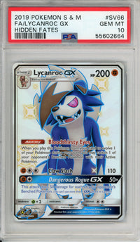 Pokemon Graded: Lycanroc GX SV66/SV94 Hidden Fates (2019) Full Art PSA 10