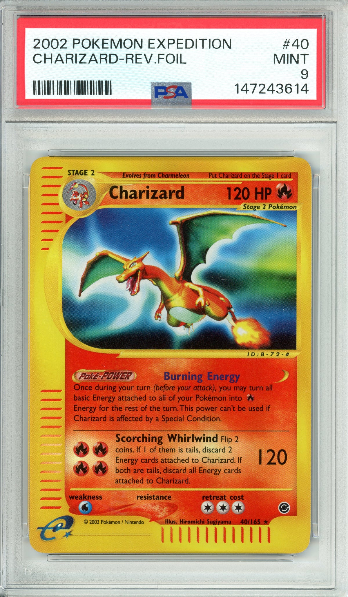 Pokemon Graded: Charizard 40/165 Expedition (2002) Reverse Foil PSA 9