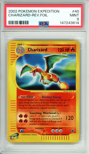 Pokemon Graded: Charizard 40/165 Expedition (2002) Reverse Foil PSA 9