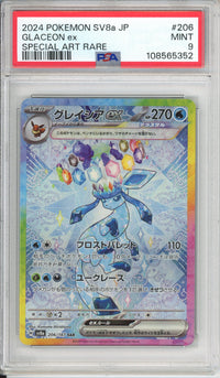 Pokemon Graded: JP Glaceon ex 206/187 Terastal Festival (2024) SAR Holo PSA 9