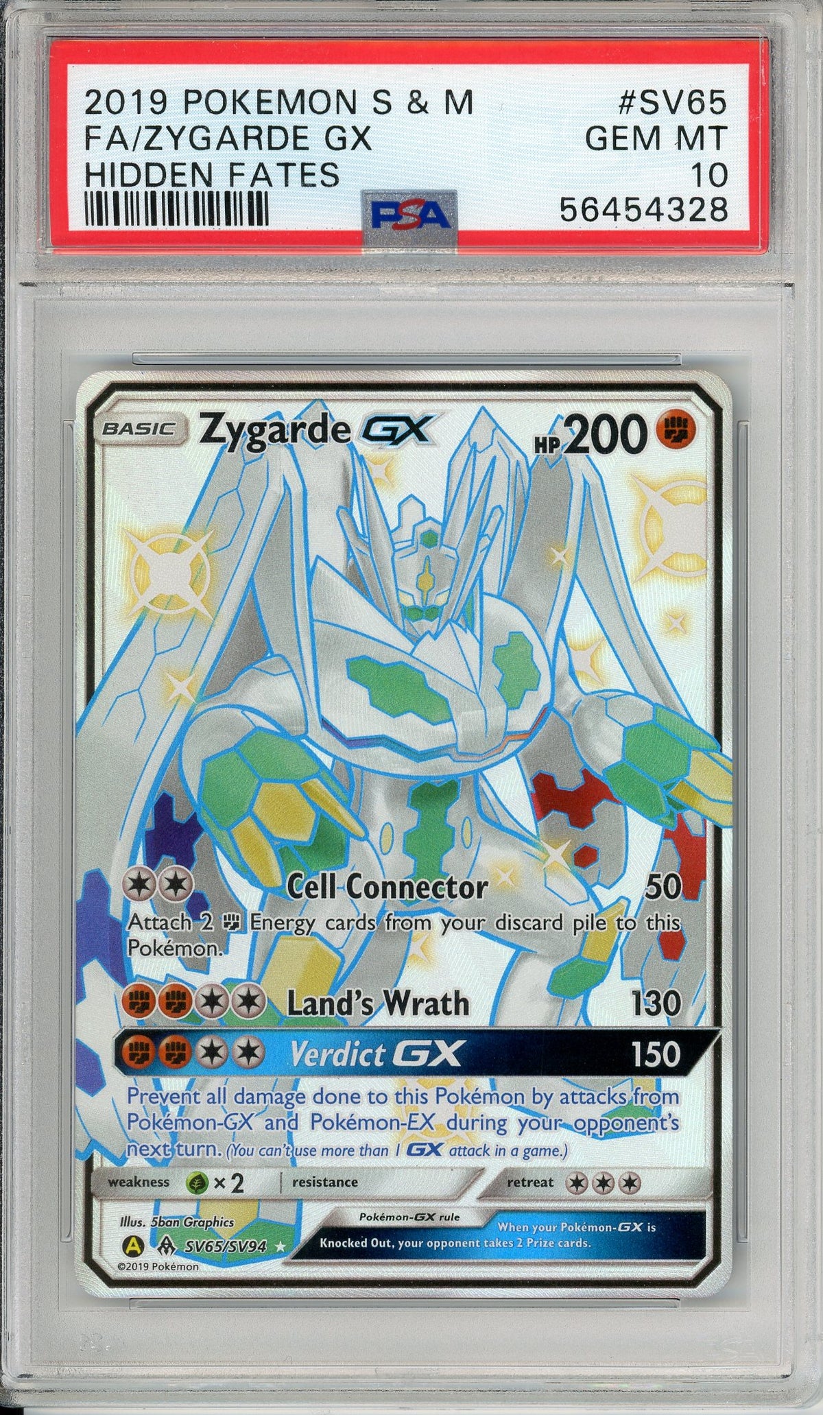 Pokemon Graded: Zygarde GX SV65/SV94 Hidden Fates (2019) Full Art Holo PSA 10