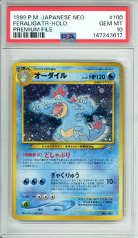 Pokemon Graded: JP Feraligatr #160 Neo Premium File (1999) Holo PSA 10
