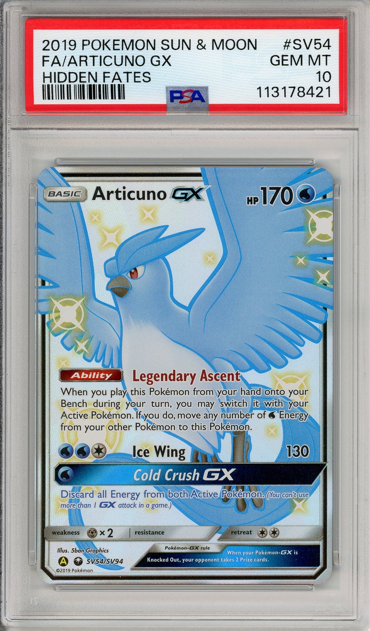 Pokemon Graded: Articuno GX PSA 10