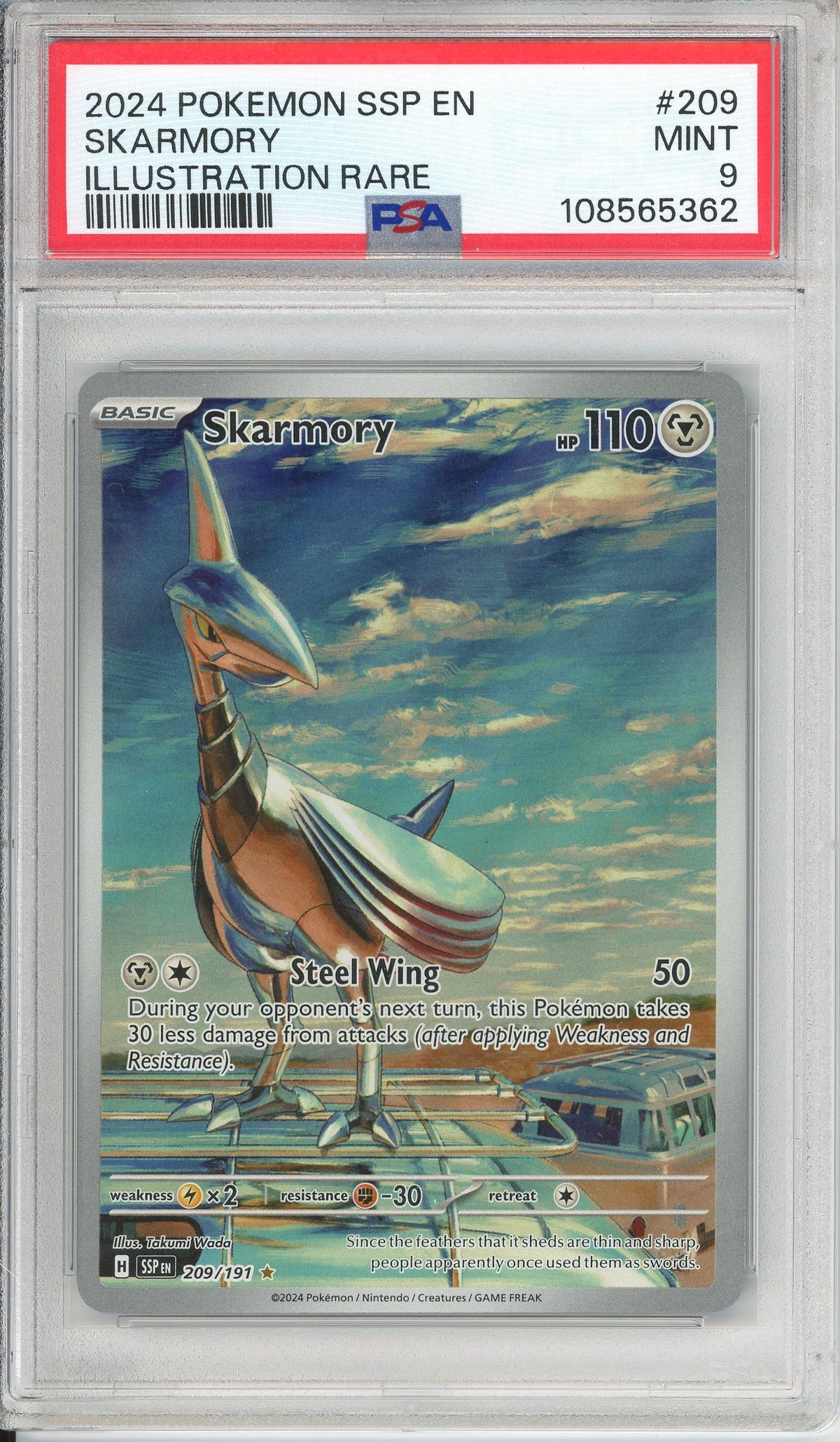 Pokemon Graded: Skarmory 209/191 Surging Sparks (2024) IR Holo PSA 9