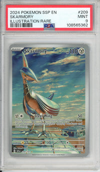 Pokemon Graded: Skarmory 209/191 Surging Sparks (2024) IR Holo PSA 9