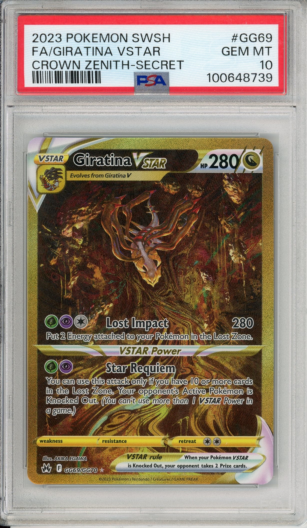 Pokemon Graded Giratina VSTAR GG69 GG70 Crown Zenith 2023 Secret Go Pokemon Graded Giratina VSTAR GG69 GG70 Crown Zenith 2023 Secret Go