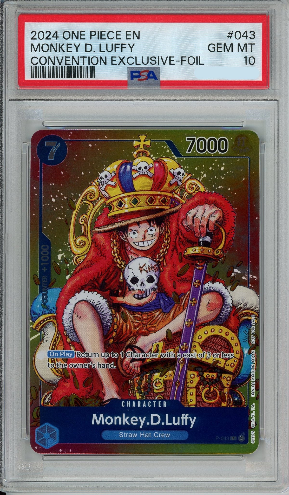 One Piece Graded: Monkey D. Luffy P-043 Convention Promo 2024 Foil PSA 10