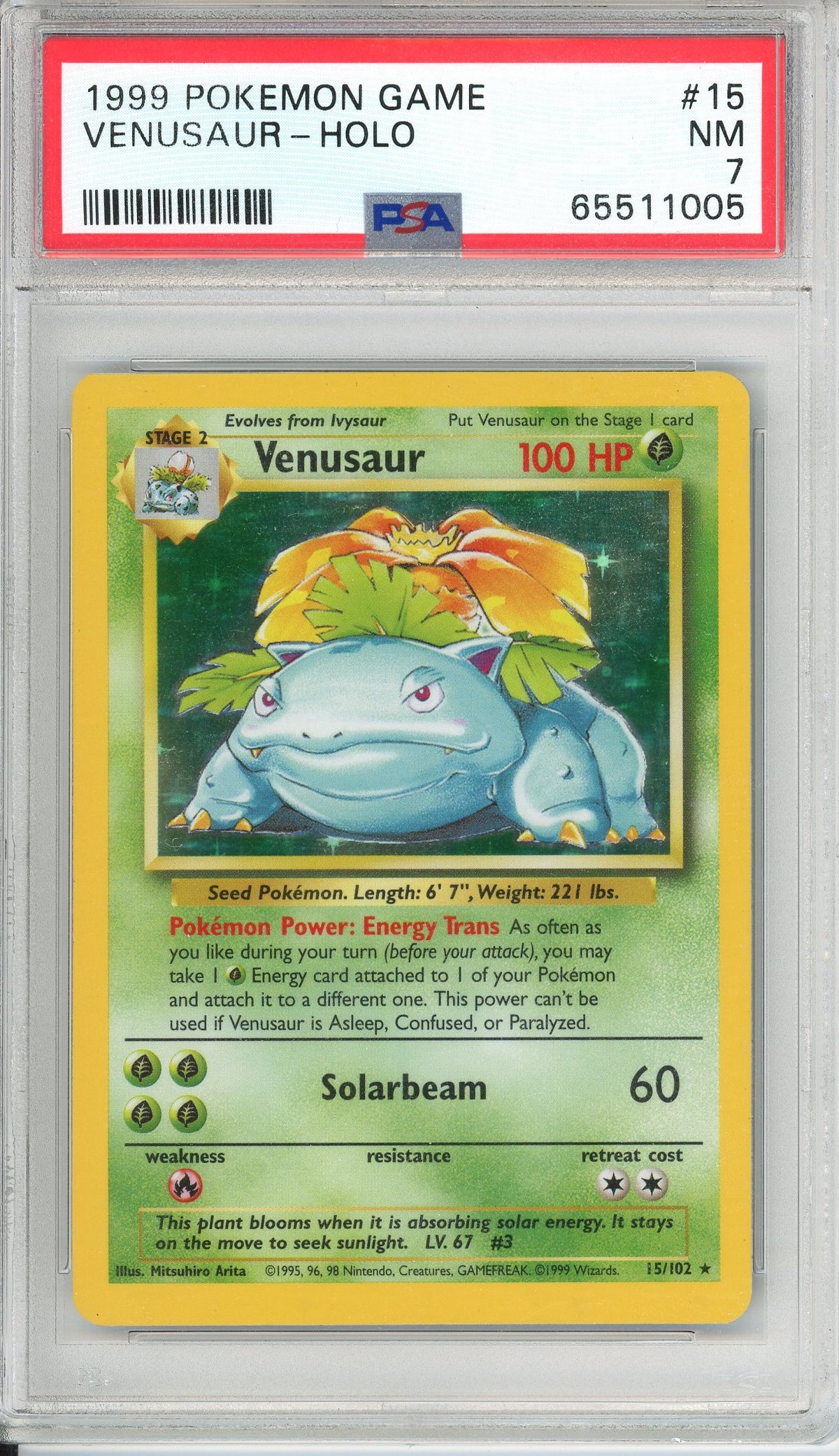 Pokemon Graded: Venusaur Holo Base Set PSA 7