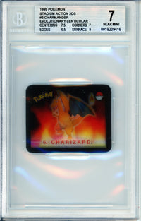 Pokemon Graded: Charmander #2 Evolutionary Lenticular Stadium Action 3DS (1999) Beckett 7