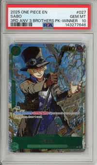 One Piece Graded: Sabo OP09-027 3rd Anniversary Winner Foil PSA 10