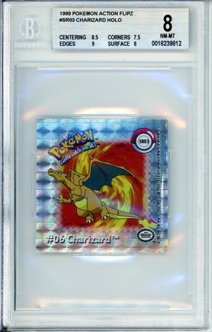 Pokemon Graded: Charizard #SR03 Action Flipz (1999) Beckett 8