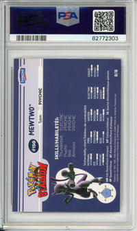 Pokemon Graded: Mewtwo #8 Danone Stadium (2000) Missing Foil Error PSA 9