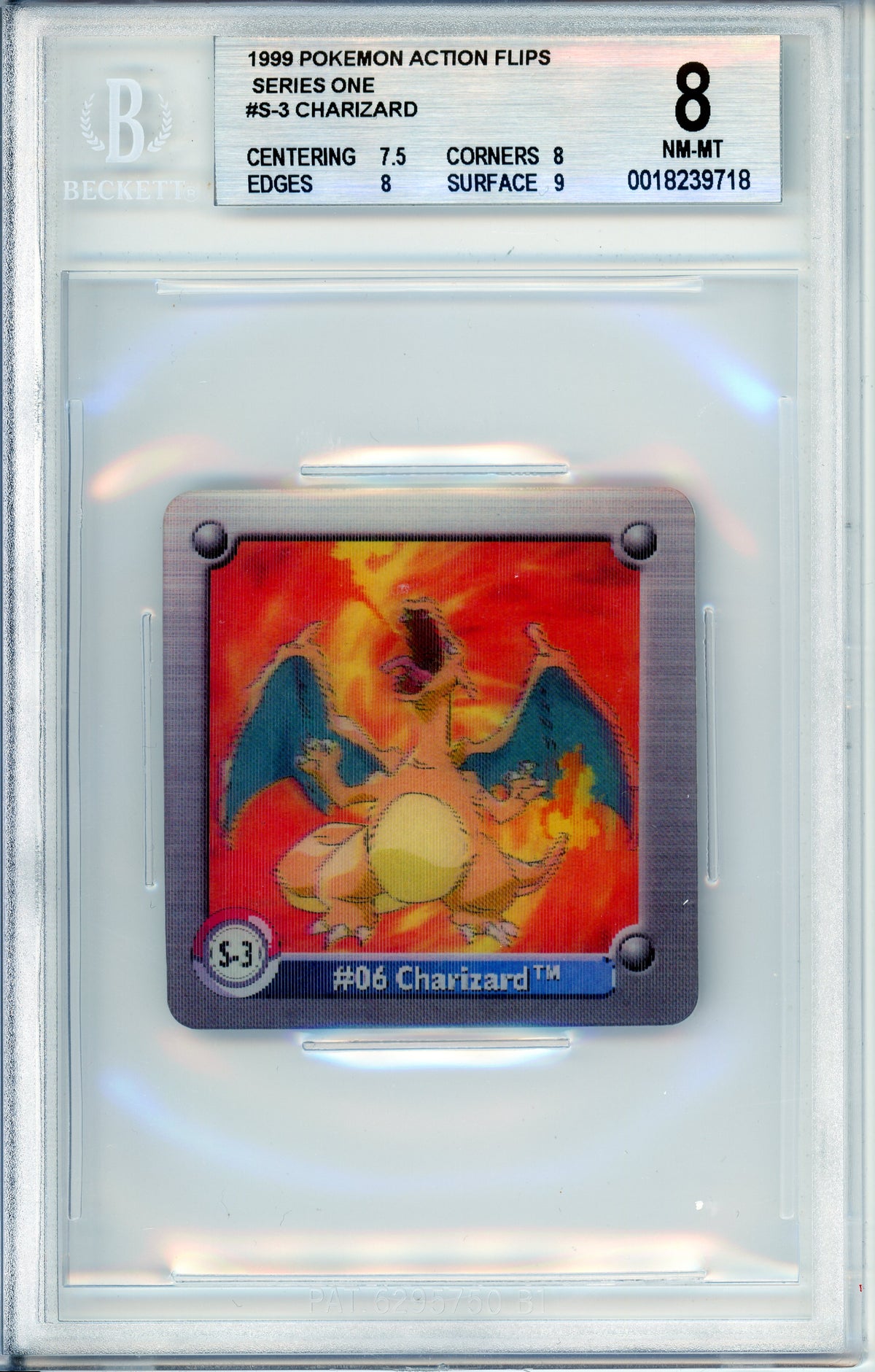 Pokemon Graded: Charizard #S-3 Action Flips Series One (1999) Beckett 8