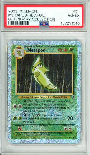 Pokemon Graded: Metapod 54/10 Reverse Foil Legendary Collection (2002) PSA 4