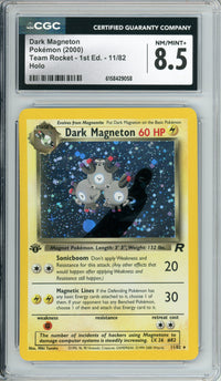 Pokemon Graded: Dark Magneton 1st Edition 11/82 Team Rocket (2000) Holo Beckett 8.5