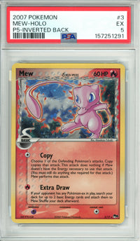 Pokemon Graded: Mew 3/17 POP Series 5 (2007) Inverted Back PSA 5