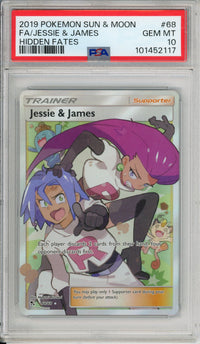 Pokemon Graded: Jessie & James 68/68 Hidden Fates (2019) Full Art Holo PSA 10