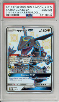 Pokemon Graded: Rayquaza GX 177a/168 Sun & Moon Celestial Storm (2018) Full Art Holo PSA 10
