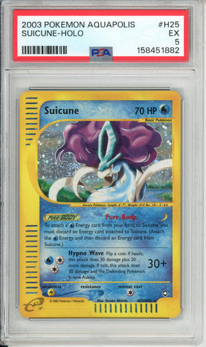 Pokemon Graded: Suicune H25/H32 Aquapolis (2003) Holo PSA 5