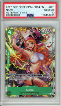 One Piece Graded: Nami OP14-031 Azure Sea's Seven Alternate Art PSA 10