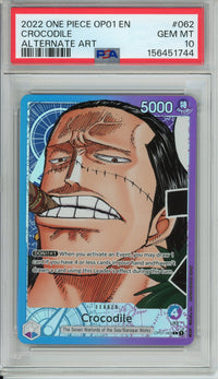 One Piece Graded: Crocodile OP01-062 Romance Dawn Alternate Art PSA 10