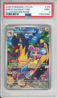 Pokemon Graded: JP Iono's Kilowattrel 163/159 Journey Together (2025) IR Holo PSA 9