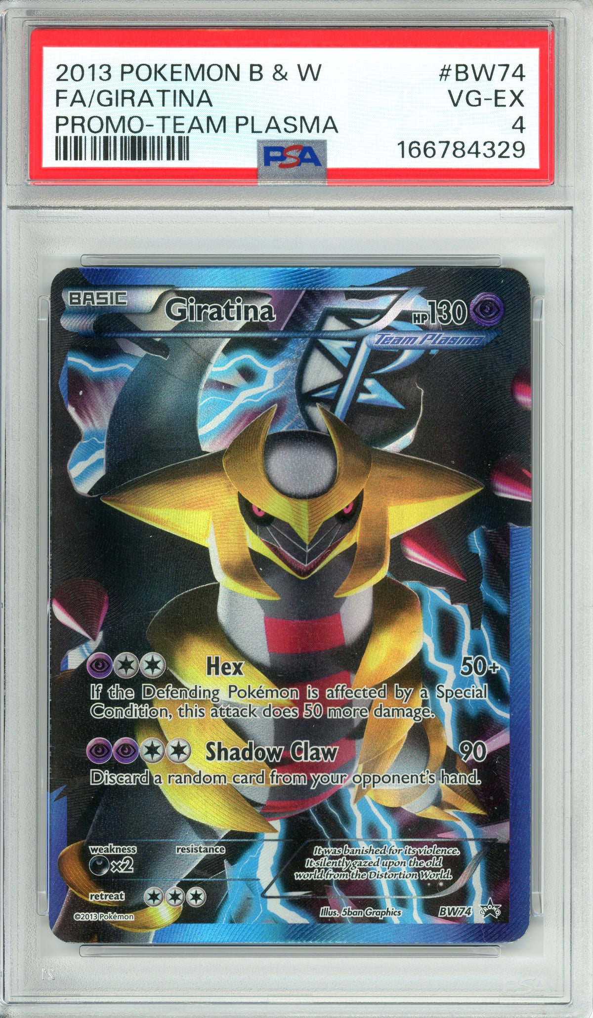 Pokemon Graded: Giratina #BW74 Team Plasma (2013) Full Art PSA 4