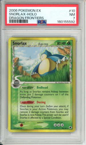 Pokemon Graded: Snorlax 10/101 Dragon Frontiers (2006) Holo PSA 7