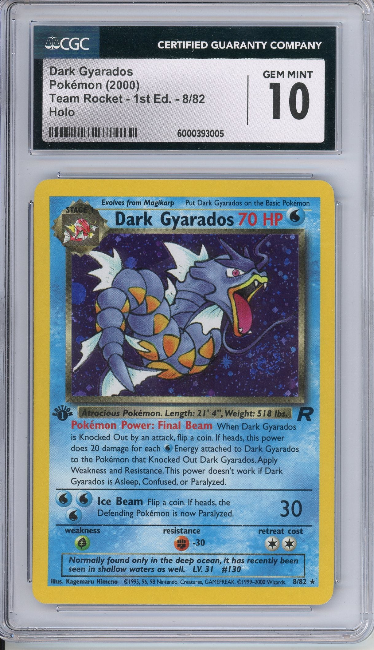 Pokemon Graded: Dark Gyarados Holo 1st Edition CGC 10 Double Infinity Gaming Pokemon Graded: Dark Gyarados Holo 1st Edition CGC 10 Double Infinity Gaming