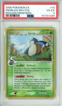 Pokemon Graded: Snorlax 10/101 Dragon Frontiers (2006) Rev Foil PSA 4