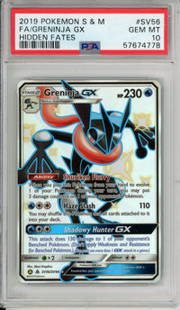 Pokemon Graded: Greninja GX SV56/SV94 Hidden Fates (2019) Full Art Holo PSA 10