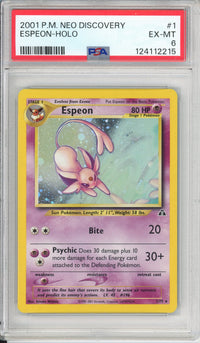 Pokemon Graded: Espeon 1/75 Neo Discovery (2001) Holo PSA 6
