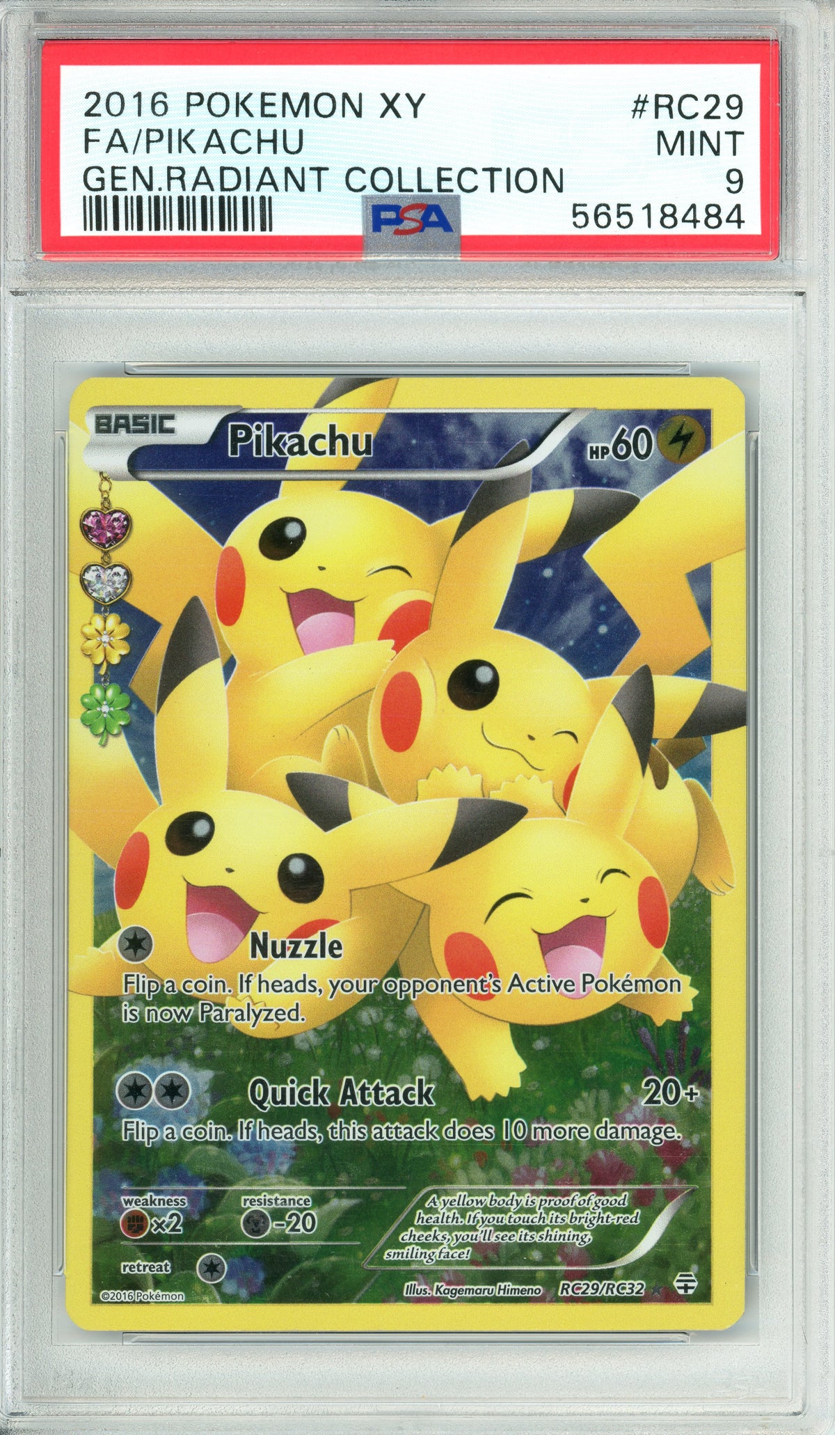 Pokemon Graded: Pikachu RC29/RC32 XY Generations Radiant Collection (2016) Holo PSA 9