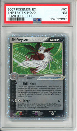 Pokemon Graded: Shiftry ex 97/108 Power Keepers (2007) Holo PSA 7