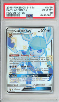 Pokemon Graded: Glaceon GX SV55/SV94 Hidden Fates (2019) Full Art Holo PSA 10