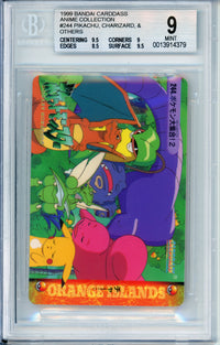 Pokemon Graded: Pikachu, Charizard, & Others #244 Bandai Carddass Anime Collection (1999) Beckett 9