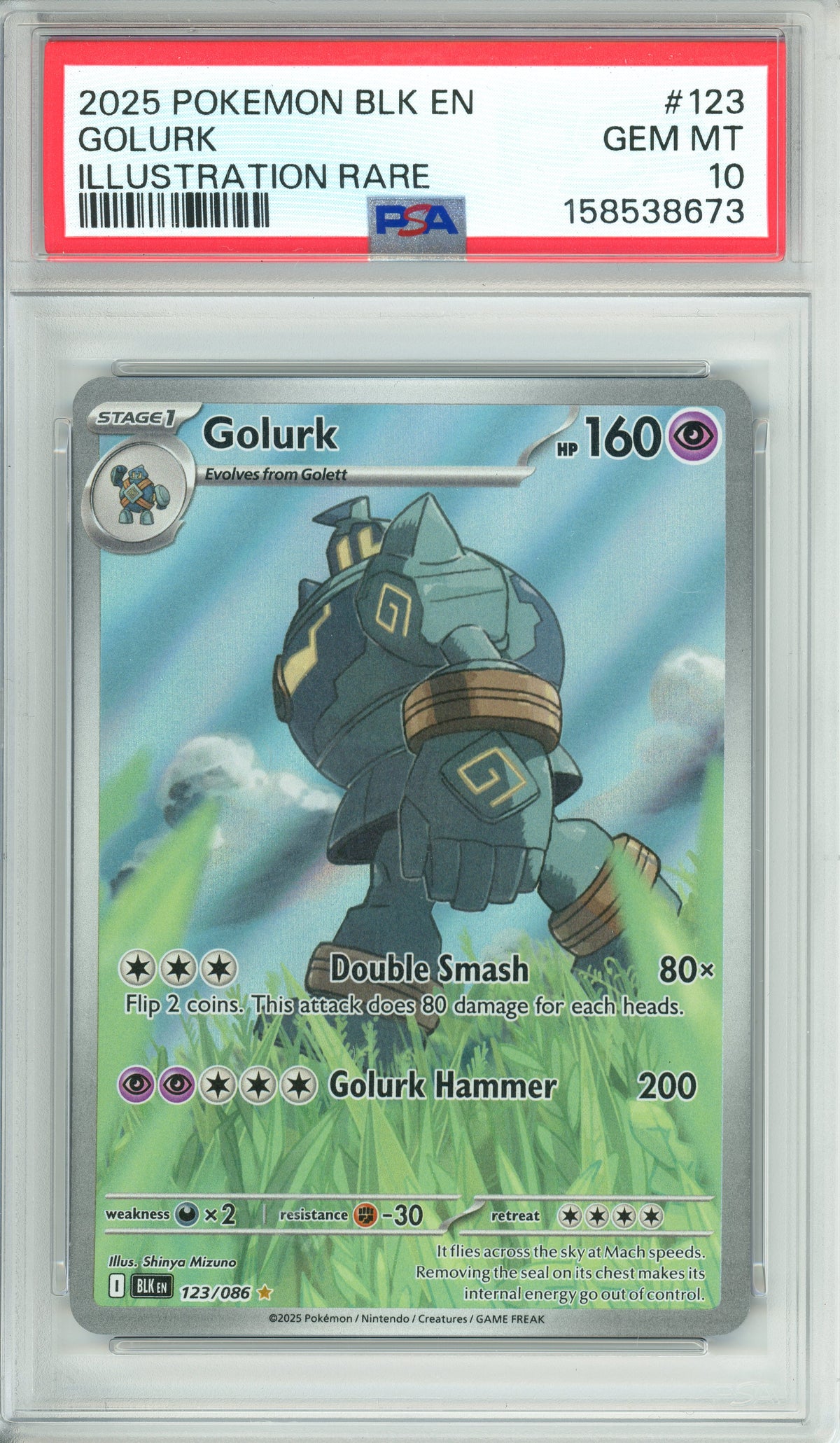 Pokemon Graded: Golurk 123/86 Black Bolt (2025) IR PSA 10