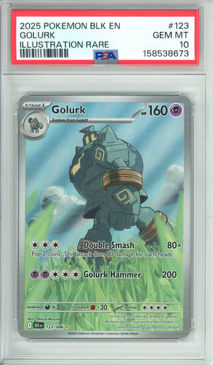 Pokemon Graded: Golurk 123/86 Black Bolt (2025) IR PSA 10