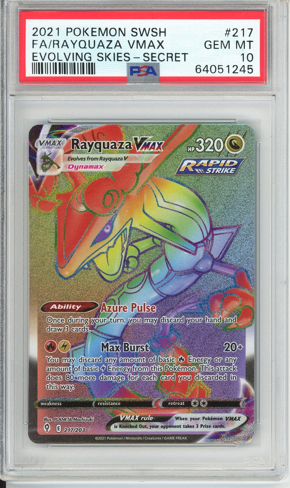 Pokemon Graded: Rayquaza VMAX PSA 10