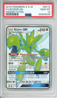 Pokemon Graded: Scizor GX SV72/SV94 Hidden Fates (2019) Full Art Holo PSA 10