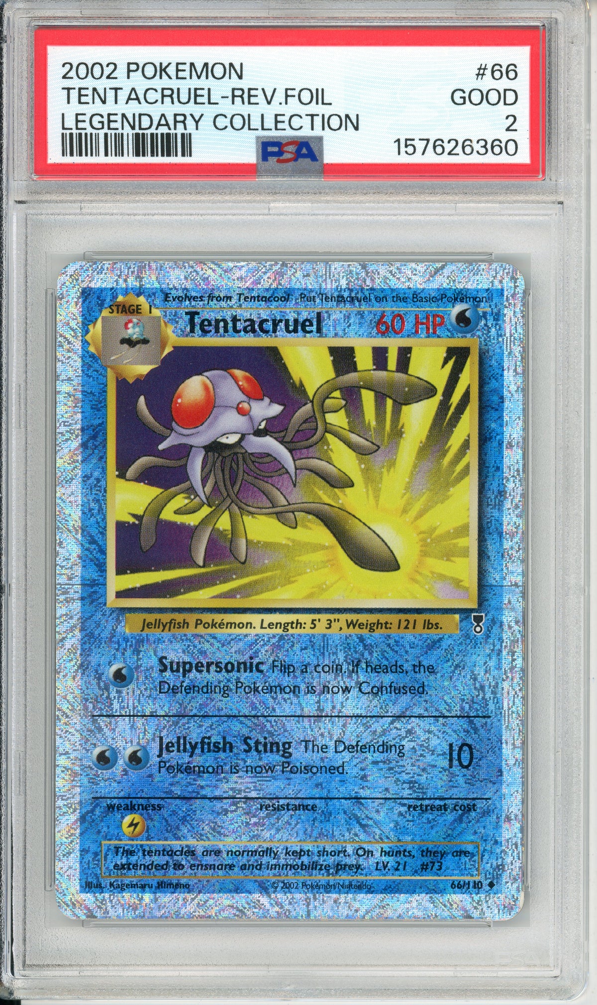 Pokemon Graded: Tentacruel 66/110 Legendary Collection (2002) Rev. Foil PSA 2